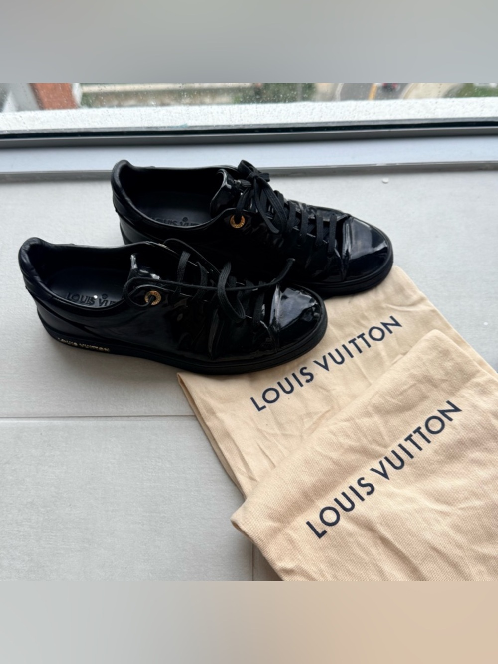 Louis Vuitton Patent Leather Sneakers – Black women 36.5 (fits for 37/38)